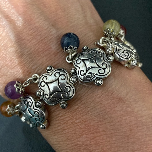 Colorful Acrylic Beads & silver charm bracelet - Picture 2 of 7